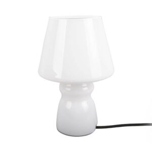 Borðlampi – Gler – Hvítur