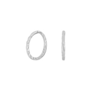 Silfur eyrnalokkahringir - rhodium húðaðir - 12 mm