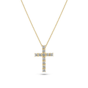 Sif Jakobs – Hálsmen Alba Croce – 14 kt gull – Lab grown demantar