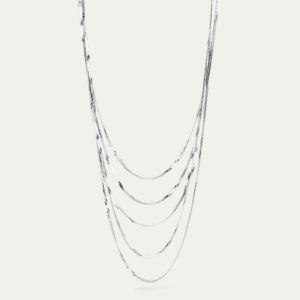 BY•L – HRYGG MIRROR MARGFÖLD HÁLSFESTI - RHODIUM