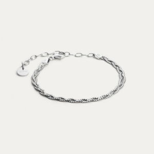 BY•L – FOSSFLÉTTA GRÓFT ARMBAND - RHODIUM