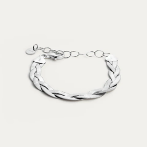 BY•L – FOSSFLÉTTA MIRROR ARMBAND - RHODIUM