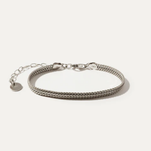 BY•L – SPINE ARMBAND MEÐ FLÉTTU - RHODIUM