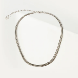 BY•L – SPINE HÁLSKEÐJA MEÐ FLÉTTU - RHODIUM