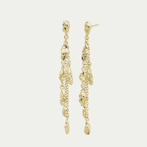 BY•L – Örkörk eyrnalokkar stud með keðjum – gylltir