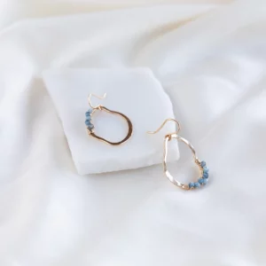 Vök Earrings, Aquamarine