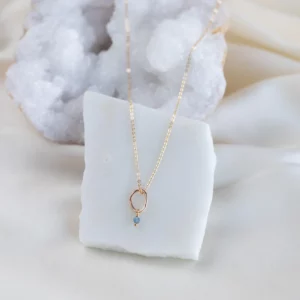 Petite Vök Necklace, Aquamarine