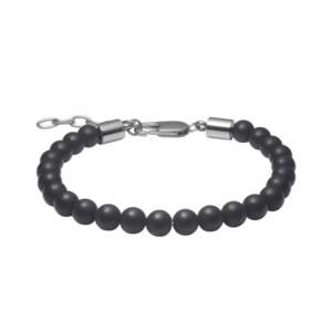 Armband – onyx – stál – 6mm